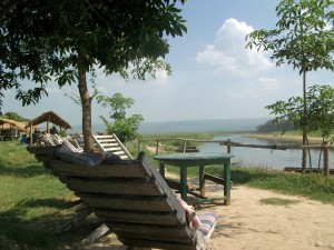 Relaxing along the river in the Chitwan Jungle