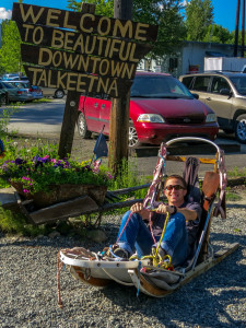 Dog Sled in Dowtown Talkeetna